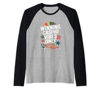 Winning Casino Vibes Only Roulette Dice Chips Raglan Baseball Tee