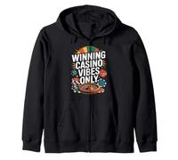 Winning Casino Vibes Only Roulette Dice Chips Zip Hoodie