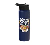 Winning Casino Vibes Only Roulette Spin Dice Chips Stainless Steel Insulated Water Bottle