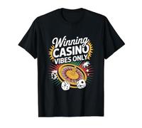 Winning Casino Vibes Only Roulette Spin Dice Chips Value Graphic T-Shirt, Men, Black, S