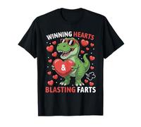 Winning Hearts & Blasting Farts Kids Valentines Dinosaur T-Shirt