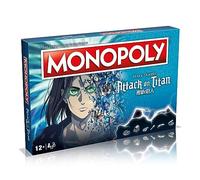 Winning Moves Attack on Titan The Final Season Monopoly Board Game, buy Eren Jaeger, Colossal Titan, Gabi Braun, Yelena and trade your way to success, makes a great gift for ages 12 plus