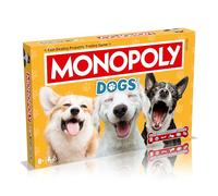 Winning Moves Dogs Monopoly Board Game English Edition, Play with your favourite canines from Pomeranian, Siberian Husky and Shiba Inu, Fun family board game for ages 8 and up