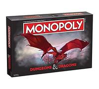 Winning Moves Dungeons and Dragons Monopoly Board Game, Play with monsters such as Beholder, Storm Giant and Demogorgon, Advance to Death Knight, Red Dragon and Lich, 2-6 player game for ages 12 plus