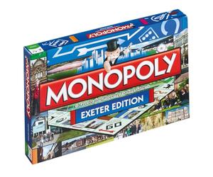 Winning Moves Exeter Monopoly Board Game, Advance to Royal Albert Memorial Museum, Crealy Great Adventure Park or Exeter Cathedral and trade your way to success, makes a great gift for ages 8 plus