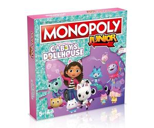 Winning Moves Gabby's Dollhouse Monopoly Junior Board Game, Buy Panda Paws, Kirry Fairy, Baby Box, DJ Catnip and trade your way to success, great gift for ages 6 plus