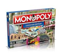 Winning Moves Leicester Monopoly Board Game, Advance to Victoria Park, Jubilee Square and the National Space Centre and trade your way to success, great gift for ages 8 plus, Blue