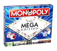 Winning Moves Mega Monopoly Board Game, 12 extra spaces including Downing Street, Saville Row and Knightsbridge, Invest in Skyscrapers, for ages 8 plus