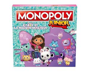 Winning Moves - Monopoly Junior Gabby and the Magic House (Gabby's Dollhouse) - Board Game - Board Game - Ages 5+ - 2 to 4 Players - French Version