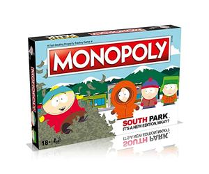 Winning Moves South Park Monopoly Board Game, Play with characters from Colorado including Cartman, Eric, Kyle, Kenny and Butters, gift for ages 18 plus