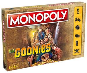 Winning Moves The Goonies Monopoly Board Game, Join Mikey, Brand, Andy, Mouth, Data, Chunk and Sloth, Advance to Cauldron Point and Pirate Ship Cavern, 2-6 players makes a great gift for ages 8 plus