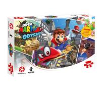 Winning Moves Super Mario Odyssey 500 Piece Jigsaw Puzzle Game, join Mario and Cappy in Cascade Kingdom to defeat Bowser and rescue Princess Peach, gift and toy for ages 8 plus
