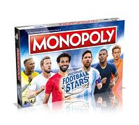 Winning Moves World Football Stars Monopoly Board Game, Play with Cristiano Ronaldo, Lionel Messi, Harry Kane and Salah, gift for ages 8 plus
