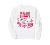 Winning Poker Hand Dice Chips Hearts Design Sweatshirt