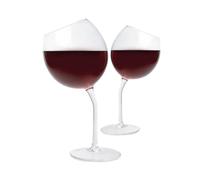 #winning Tipsy Wine Glass Two Set of Odd Shaped Stem Novelty Drinking Glasses