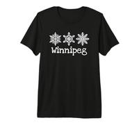 Winnipeg Canada Snowflakes Skier Skiing Ski Winter Rustic Premium T-Shirt
