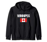 Winnipeg Manitoba MB Canada Flag Canadian Proud Patriotic Zip Hoodie