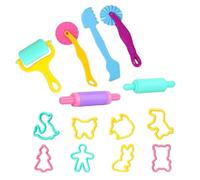 Winnsell 15Pcs Playdough Set, Random Color Clay Dough Tool Kit Creative Play Doh Tools Kit with Cutters Rollers Moulds and 8 Animal Molds Plastic DIY Clay Dough Set for Kids Adult