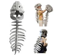 Winnsell 3D Wearable Realistic Skeleton Dinosaur Costume, Realistic Dinosaur Skeleton Costume Set Spinosaurus Plush Dino for Indoor Outdoor(B)