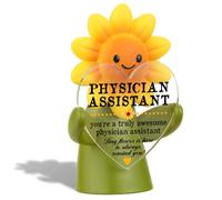 WINOESHE Awesome Physician Assistant Sunflower Resin Statue, PA Appreciation Gift for Colleague, Healthcare Team Encouragement Present, Motivational Medical Office Desk Decor, HRR24