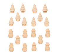 WINOMO 20Pcs Unfinished Wooden Doll Bodies Christmas Peg Dolls Xmas Tree Snowman Doll Decors for Holiday Party DIY Craft Supplies