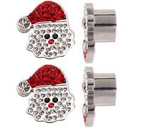 WINOMO 4pcs Car Tire Valve Caps Christmas Crystal Santa Claus Bling Rhinestone Tire Valve Dust Caps Tire Rim Valve Stem Caps Xmas Holiday Decoration