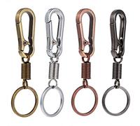WINOMO 4pcs Spiral Retractable Spring Coil Keychain Theftproof Anti-lost Stretch Cord Key Ring with Metal Lobster Clasp for Wallet Phones (Random Color)