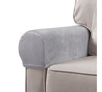WINOMO Armrest Covers Stretch Anti-Slip Furniture Protector Armchair Slipcovers for Recliners Sofas Chairs Set of 2 (Grey)