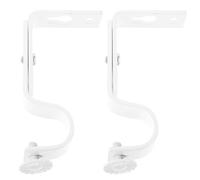 WINOMO Curtain Pole Brackets Silver Heavy Duty Curtain Pole Brackets Heavy Duty Silver Curtain Single Tracks 2pcs fit 12-22mm Curtain Rod Supports Single Rail Brackets Curtain