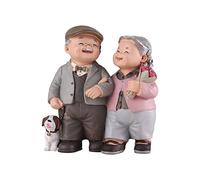 WINOMO Elderly Couple Figurines Resin Old Married Couple Statues Wedding Anniversary Loving Couple Sculptures Cake Toppers