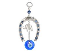 WINOMO Evil Eye Protection Charm, Horseshoe Symbol Evil Eye Wall Hanging, Lucky Horseshoe with Elephant Decor for Good Luck& Blessings