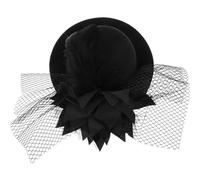 WINOMO Mini Top Hat Victorian Hat Burlesque Outfit Top Burlesque Fascinator Accessories Cocktail Hair Clip Headpiece Black Headpiece Cocktail Decor