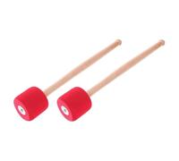 WINOMO Percussion Drum Sticks Wooden Felt Head for Boys and with EVA Foam Replaceable Heads and Hand Drum Pedal, 2Pcs Tenor Practice Mallets