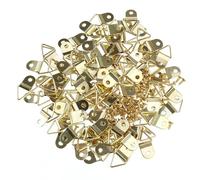 Winomo picture hangers, 50 pieces, small, triangular D-ring, single hole mounting picture frame hangers, with M2 x 6 mm screws