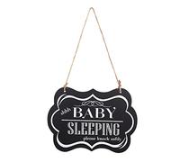 WINOMO Shhh Baby Sleeping Sign Do Not Disturb Sign Wooden Hanging Door Plaques Baby Sleeping Wooden Shhh Door