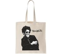 Winona Ryder's Tom Waits Canvas Tote Bag - Reusable Cotton Shopping Bag, Natural