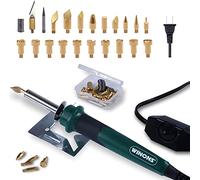 WINONS Wood Burning Pen with Temperature Controller WBT0003, Pyrography Wood Burning Tool Set with Soldering Iron and Hot Knife Nozzles, Wood Burning Kit of 25