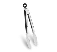 WINPOST Stainless Steel Kitchen Tongs 27cm Stainless Steel and Non-Slip Heat Resistant Handle - Great for Cooking, Salad, Grilling and Barbecue (27cm, Black)