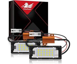 WinPower LED License Plate Light Number Plate Lights 6000K White With Canbus Compatible with Passat 3C B6/B7 Touran 1T GP2 Touareg2 Golf 5/6 plus Jetta6 Polo 6R Sharan 2 etc., 2Pcs