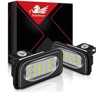 WinPower LED Number Plate Light License plate lights White Lamps 6000K for C Class w203 4D 2000-2007 ect., 2 Pcs