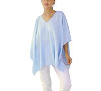 Win's Cashmere Poncho - Made in Italy, Sky blue, One Size