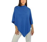 Win's Women's Cashmere Blend Poncho - Made in Italy, royal blue, One size