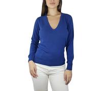 Win's Women's Cashmere V-Neck Sweater, Made in Italy, dark blue, L