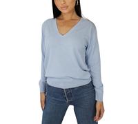 Win's Women's Cashmere V-Neck Sweater, Made in Italy, Sky blue, XXL