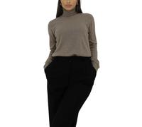Win's Women's Wool and Cashmere Turtleneck Sweater, Made in Italy, Taupe, L