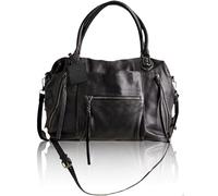 WINSASI Women's Tote Bag with Zipper Free Emerson Tote Bag Large Shoulder with Adjustable Strap Women Leather Handbags, Black