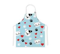 Winsation Cat and Dog Kids Apron with Pocket, Adjustable Toddler Apron for Cooking Baking Painting Gardening for Kids Age 2-5