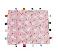 Winsation Tag Blankets for Babies, Cute Rabbit Taggy Blanket, Soft Blanket with Tags for Boys and Girls Gift