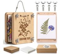 WINSD Custom Wooden Mini Flower Press Kit - Personalized Press Plates for DIY Pressing, Scrapbooking, Greeting Cards, Resin Jewelry, Bookmarks, and Framed Botanical Art