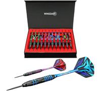 WINSDART Darts Metal Tip Set Professional Metal Darts for Dartboard Steel Tip Darts with Nonslip Iron Barrel Aluminum Dart Shafts,Extra Flights,Dart Sharpener,Gift Box